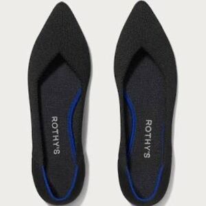 NWT Rothy's The Point Flat Shoes in Black Size 7